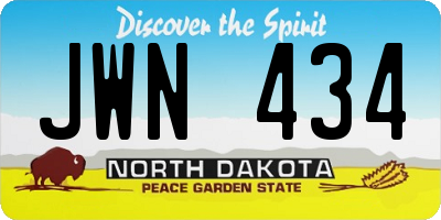 ND license plate JWN434