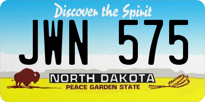 ND license plate JWN575