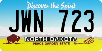 ND license plate JWN723