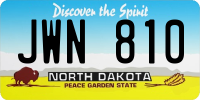 ND license plate JWN810