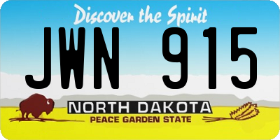 ND license plate JWN915