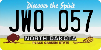 ND license plate JWO057