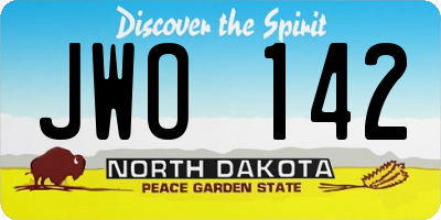 ND license plate JWO142