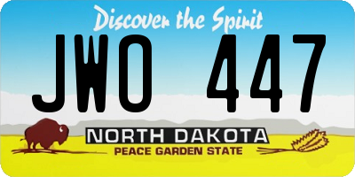 ND license plate JWO447