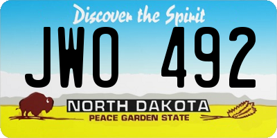 ND license plate JWO492