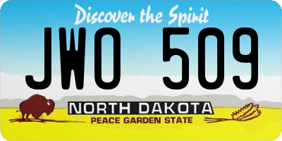 ND license plate JWO509