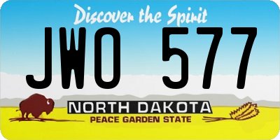 ND license plate JWO577