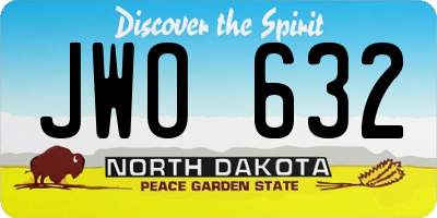 ND license plate JWO632