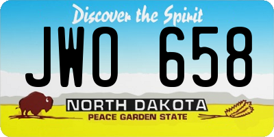 ND license plate JWO658