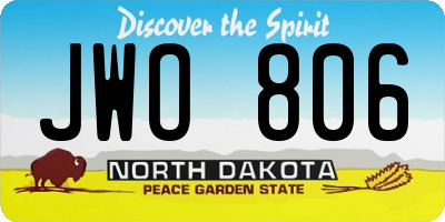 ND license plate JWO806