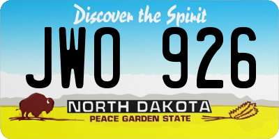 ND license plate JWO926