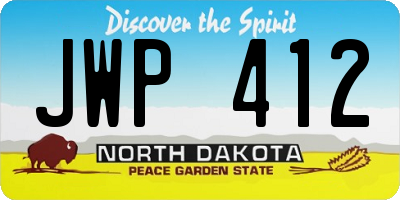 ND license plate JWP412