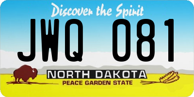 ND license plate JWQ081