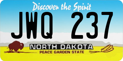 ND license plate JWQ237