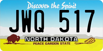 ND license plate JWQ517