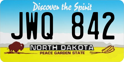 ND license plate JWQ842