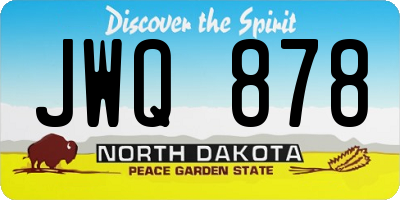 ND license plate JWQ878