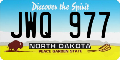 ND license plate JWQ977