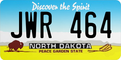 ND license plate JWR464
