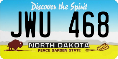 ND license plate JWU468