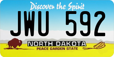 ND license plate JWU592