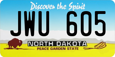 ND license plate JWU605