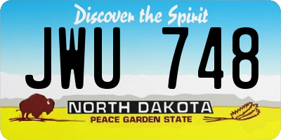 ND license plate JWU748