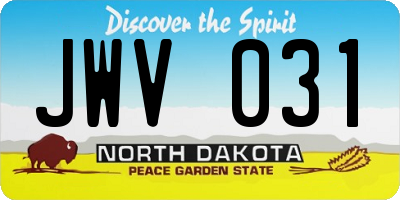 ND license plate JWV031