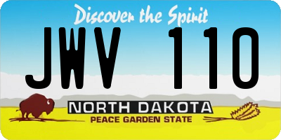 ND license plate JWV110