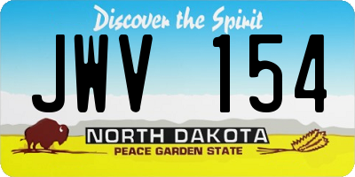ND license plate JWV154