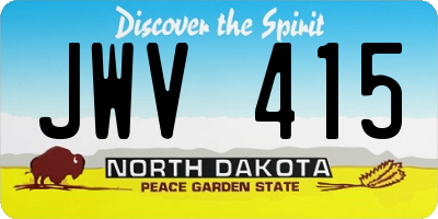 ND license plate JWV415