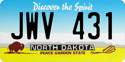 ND license plate JWV431