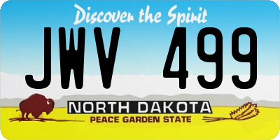 ND license plate JWV499
