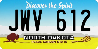 ND license plate JWV612