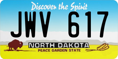 ND license plate JWV617