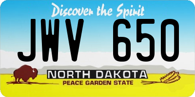 ND license plate JWV650