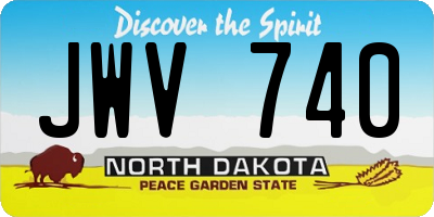 ND license plate JWV740