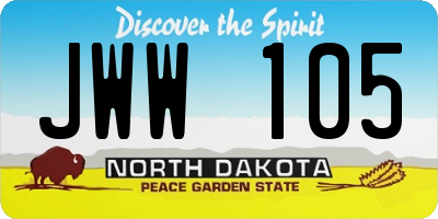 ND license plate JWW105