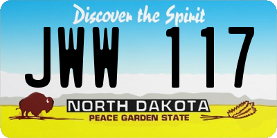 ND license plate JWW117