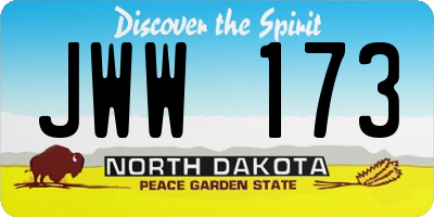 ND license plate JWW173