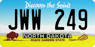 ND license plate JWW249