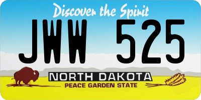 ND license plate JWW525