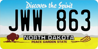 ND license plate JWW863