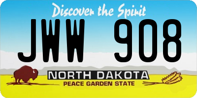 ND license plate JWW908