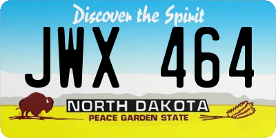 ND license plate JWX464