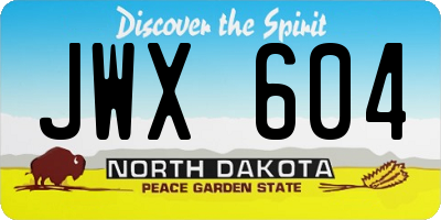ND license plate JWX604