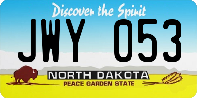 ND license plate JWY053