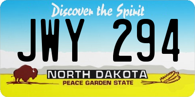 ND license plate JWY294