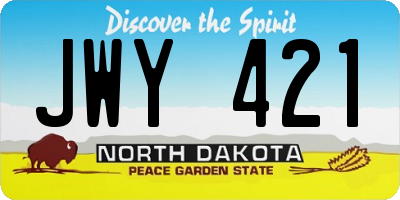 ND license plate JWY421