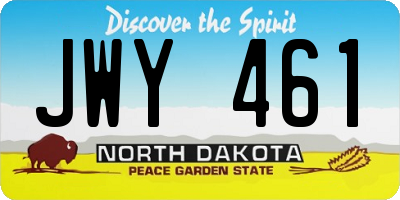 ND license plate JWY461